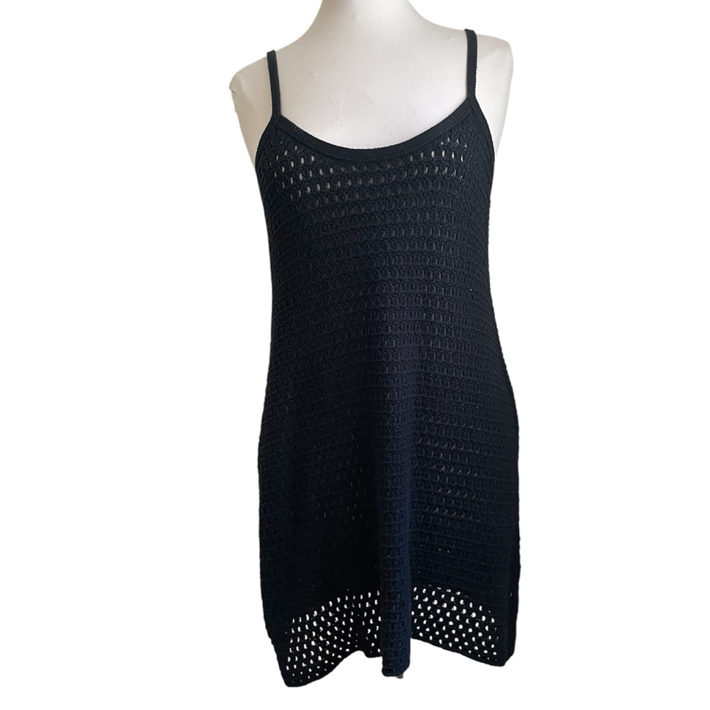 Wild Fable Black Crochet Tank Dress Swim Cover-up Large